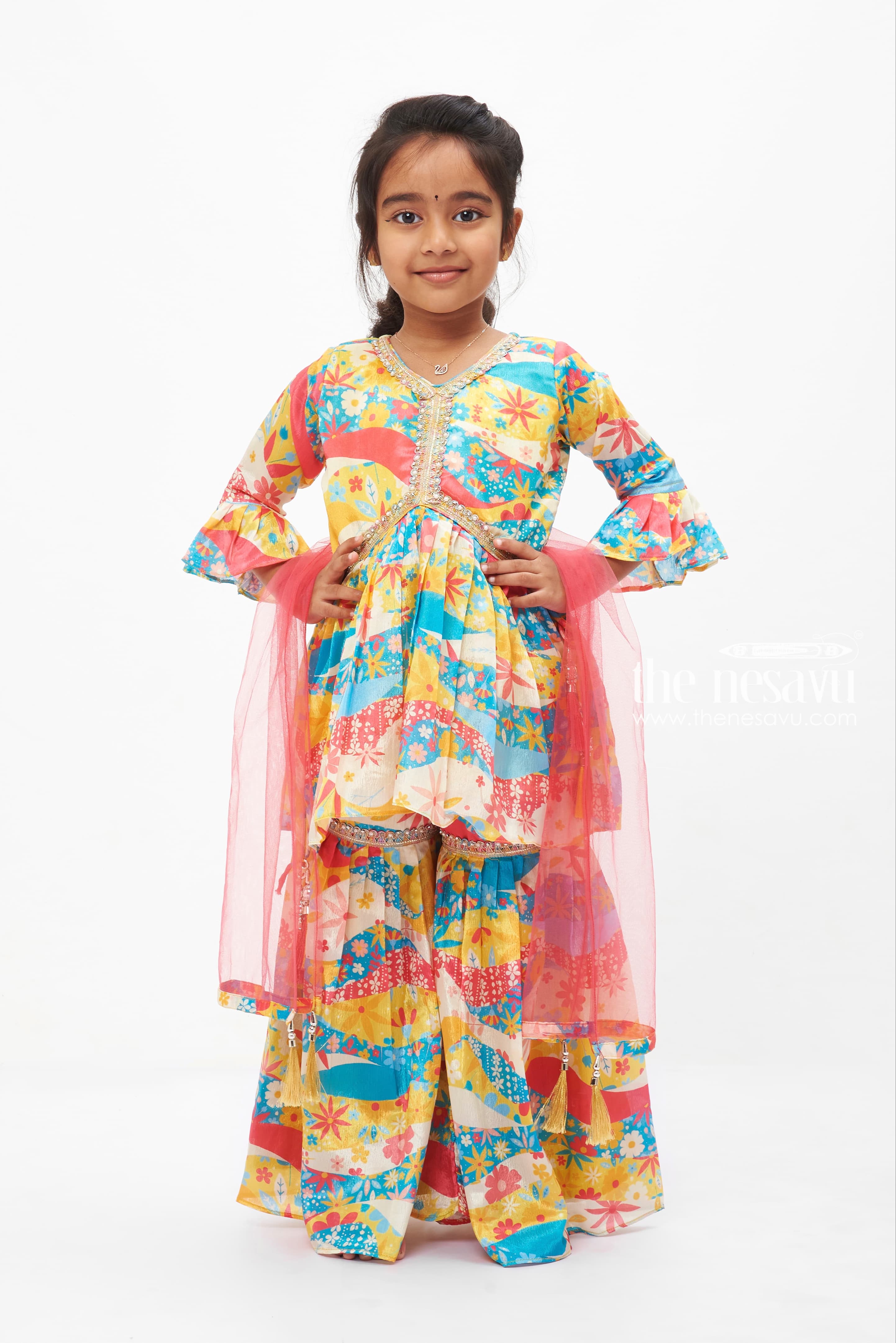 Raw Silk Red Plazo Suit | Dresses kids girl, Pakistani dresses casual, Gowns  for girls